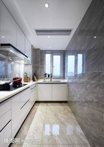 現代廚房效果圖 融合功能與美學的烹飪空間